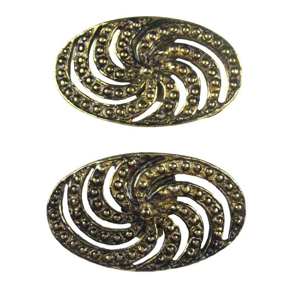 Bluette Vintage Estate Shoe Clip Set 2 Goldtone Spiral